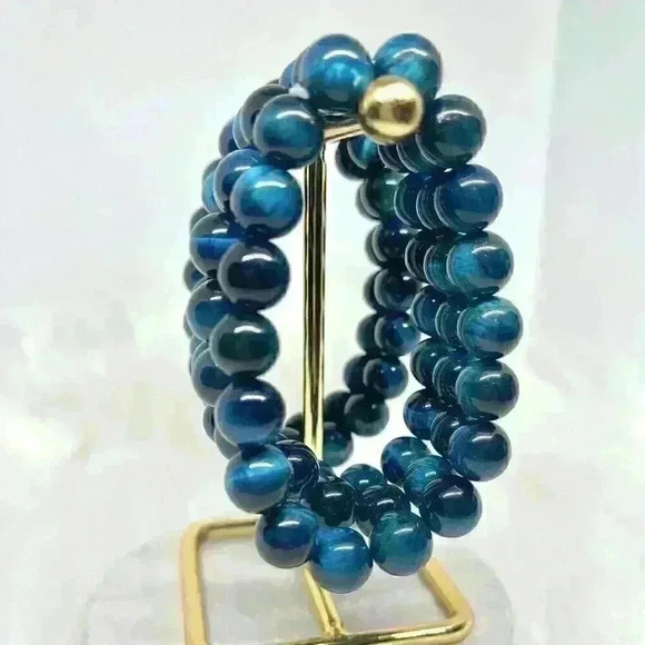 Blue Tiger Eye Stone Bracelet - Picture 6 of 7
